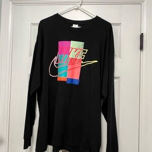 Nike Black Long Sleeve Tee with Colorful Graphic